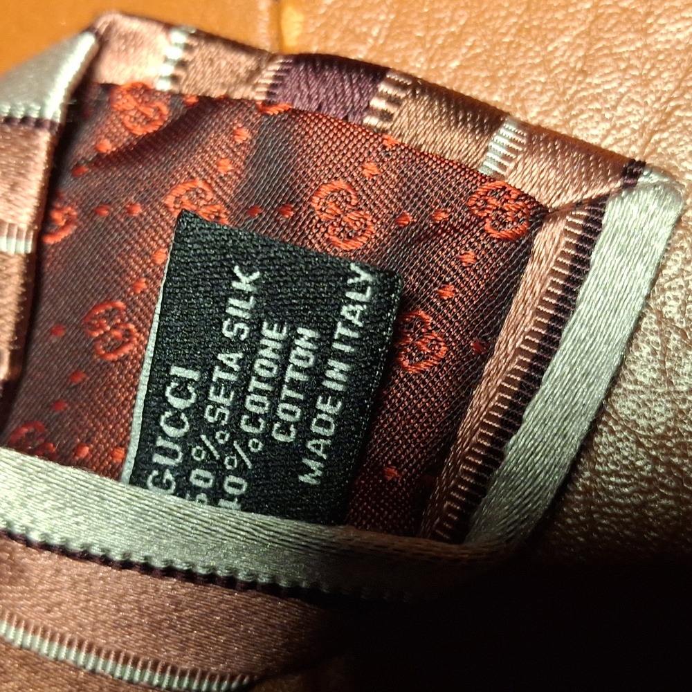 Gucci Brown Striped Men's Tie - Picture 3 of 5